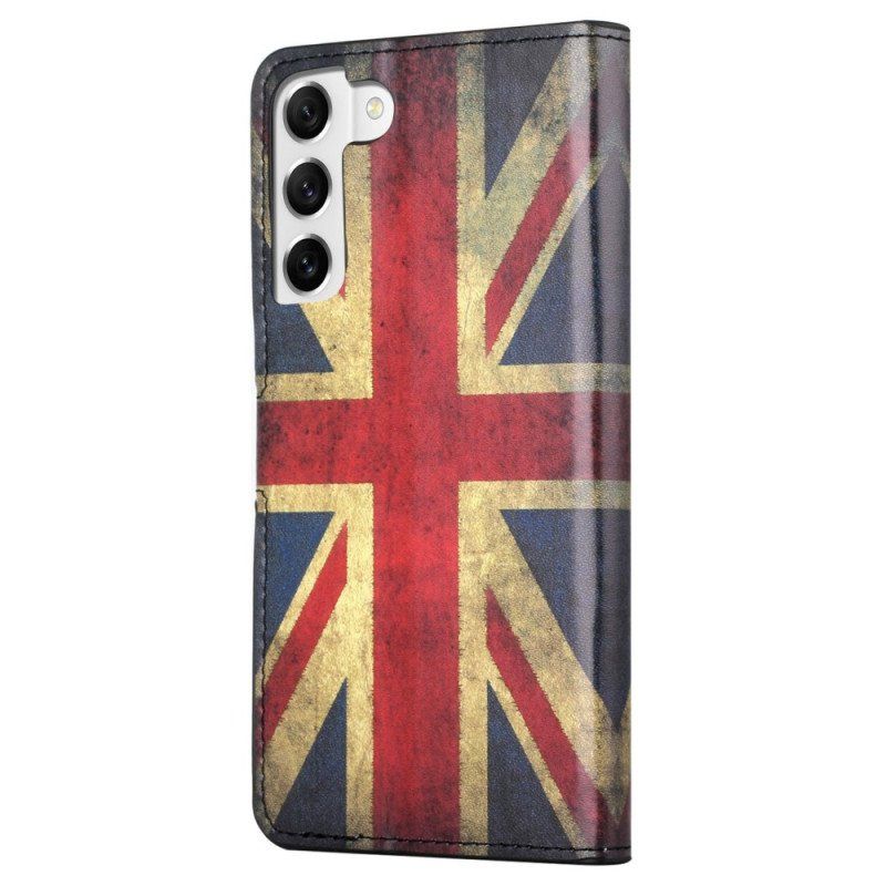 Etui Folio do Samsung Galaxy S23 Plus 5G Vintage Angielska Flaga