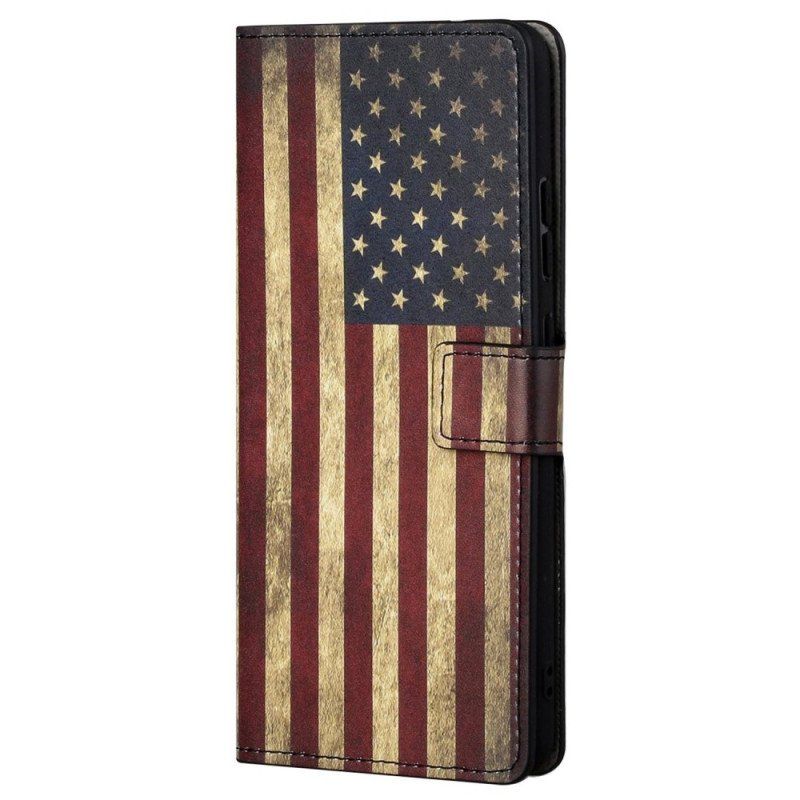 Etui Folio do Samsung Galaxy S23 Plus 5G Vintage Flaga Amerykańska