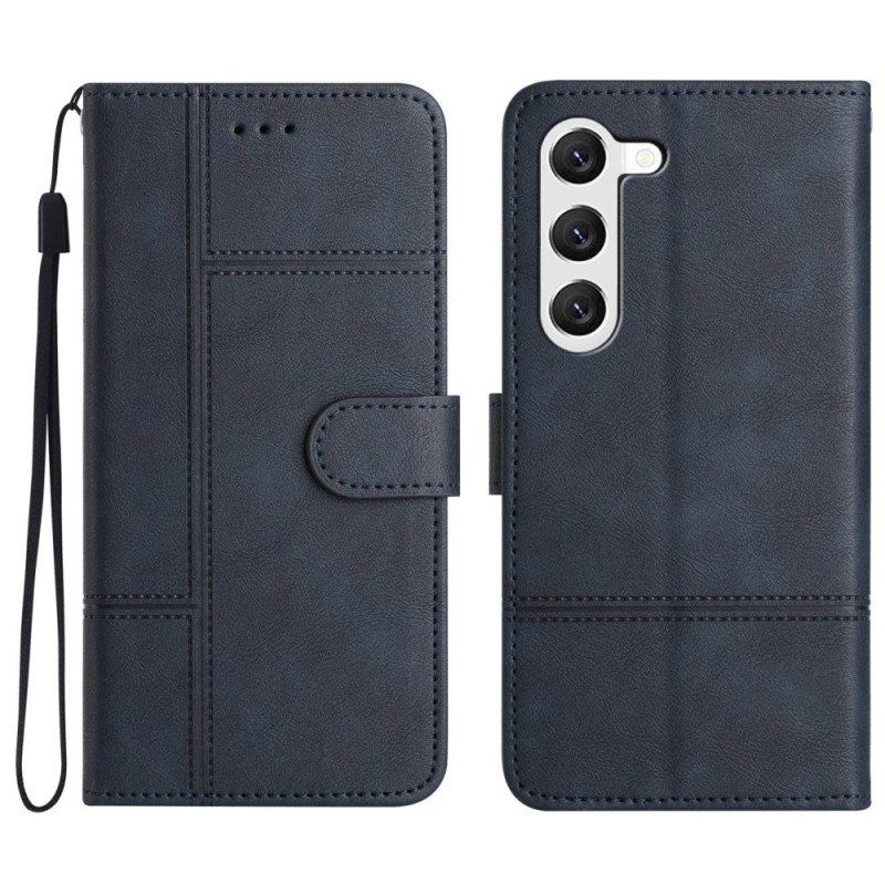 Etui Folio do Samsung Galaxy S23 Plus 5G z Łańcuch Biznes W Smyczy