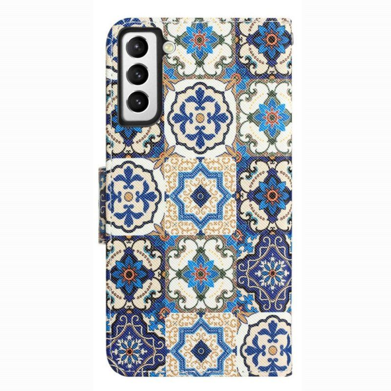 Etui Folio do Samsung Galaxy S23 Plus 5G z Łańcuch Pasiasty Patchwork