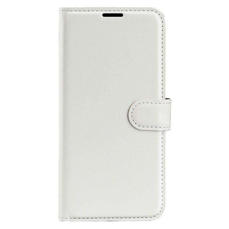 Etui Folio do Samsung Galaxy S23 Ultra 5G Klasyczny Efekt Skóry Liczi