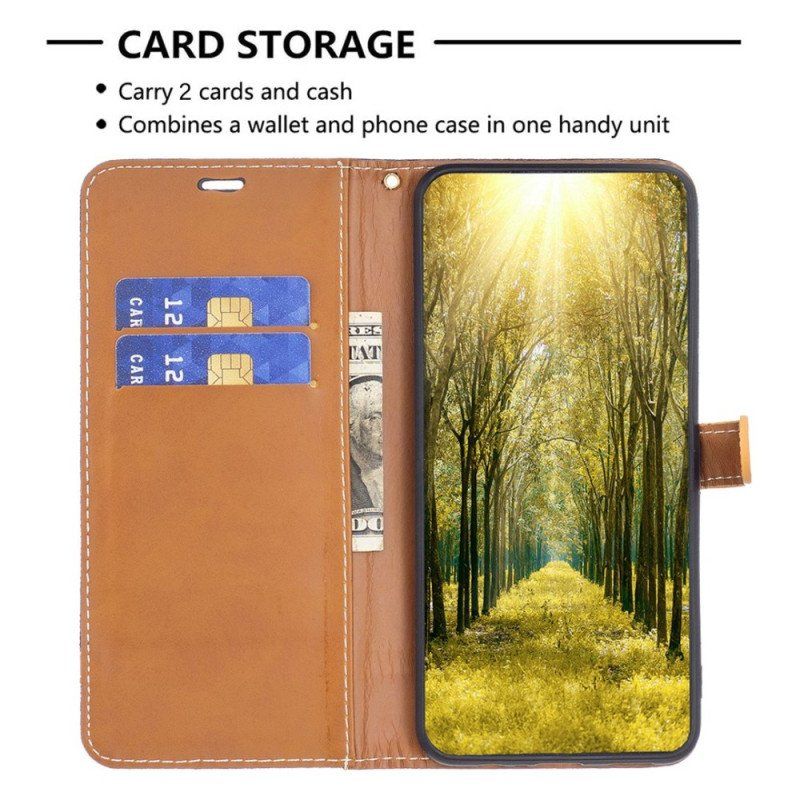 Etui Folio do Samsung Galaxy S23 Ultra 5G Płótno I Smycz