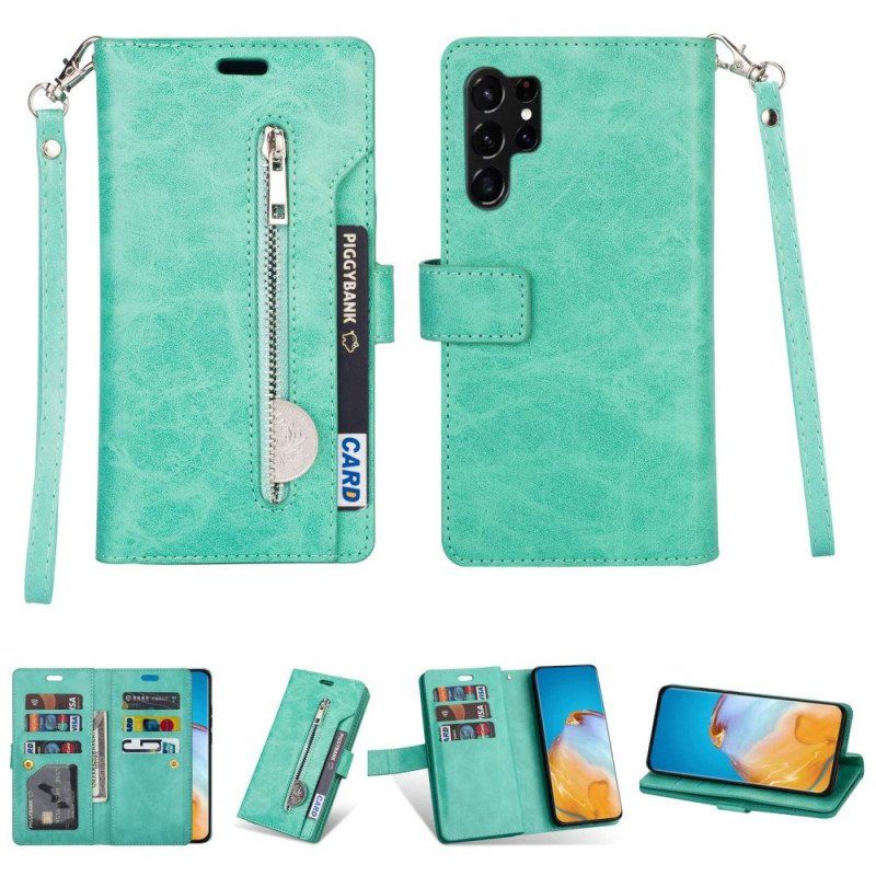 Etui Folio do Samsung Galaxy S23 Ultra 5G Torebka Ze Smyczą