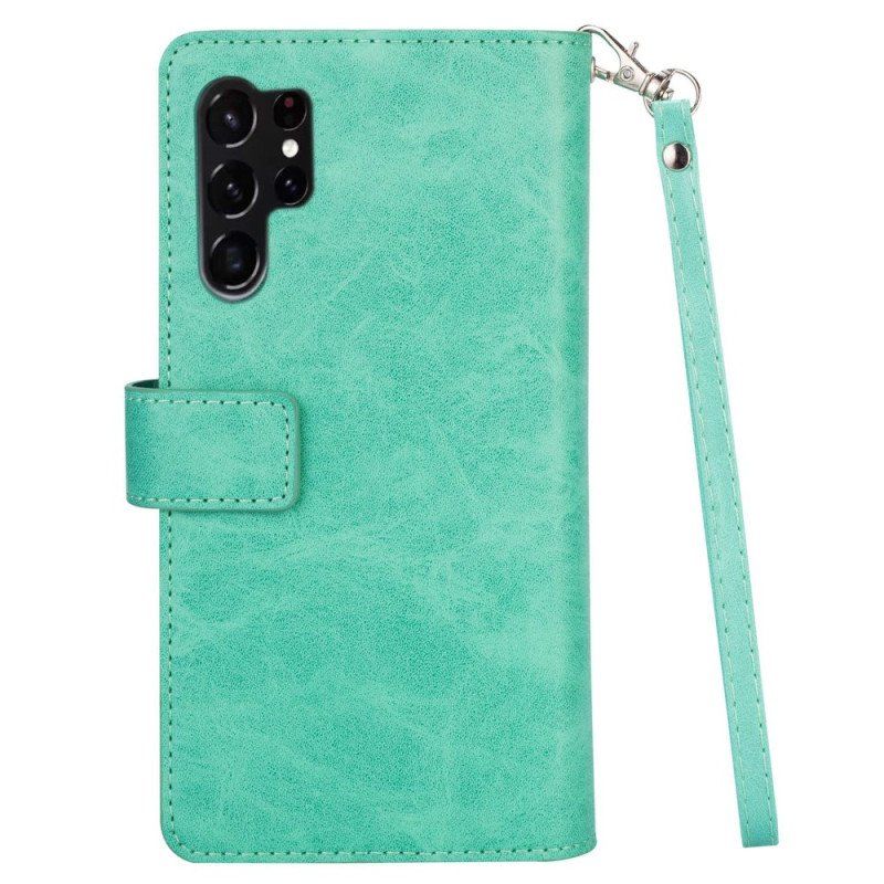 Etui Folio do Samsung Galaxy S23 Ultra 5G Torebka Ze Smyczą