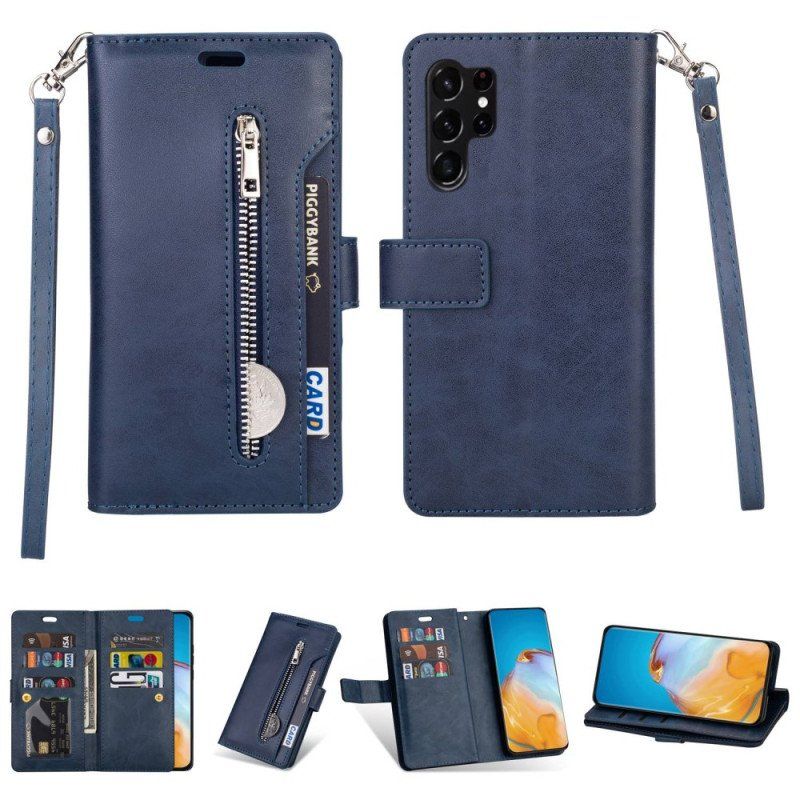 Etui Folio do Samsung Galaxy S23 Ultra 5G Torebka Ze Smyczą