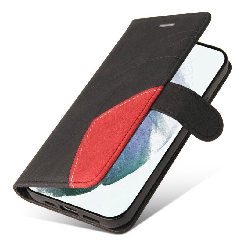 Etui Folio do Samsung Galaxy S23 Ultra 5G z Łańcuch Dwukolorowy Pasek