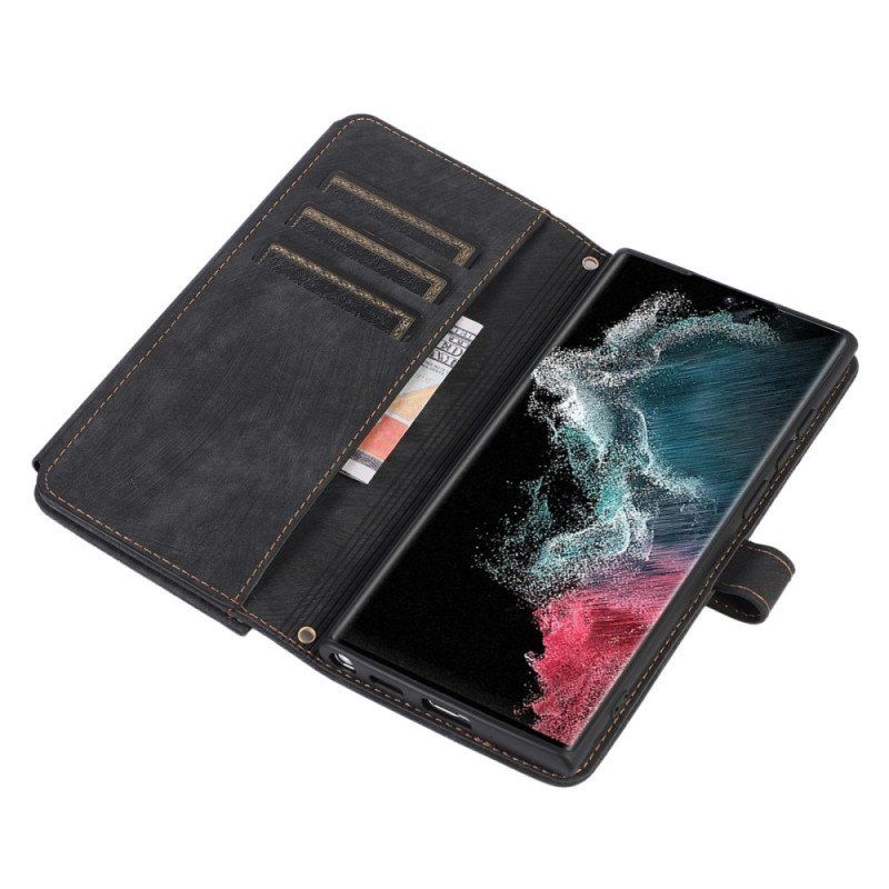 Etui Folio do Samsung Galaxy S23 Ultra 5G Z Etui Na Zamek Błyskawiczny