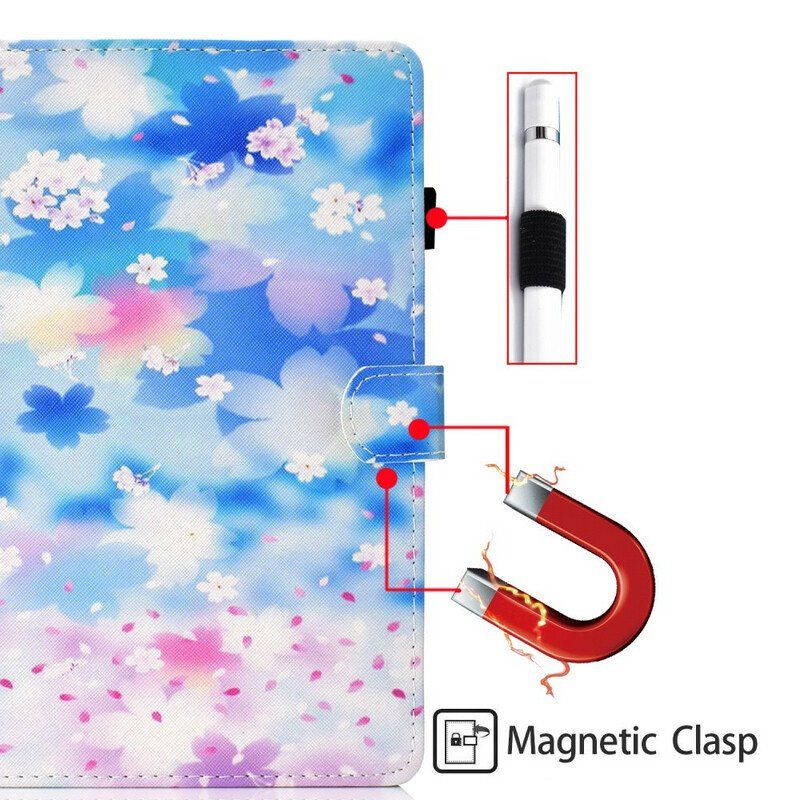 Etui Folio do Samsung Galaxy Tab S8 / Tab S7 Akwarela Kwiaty