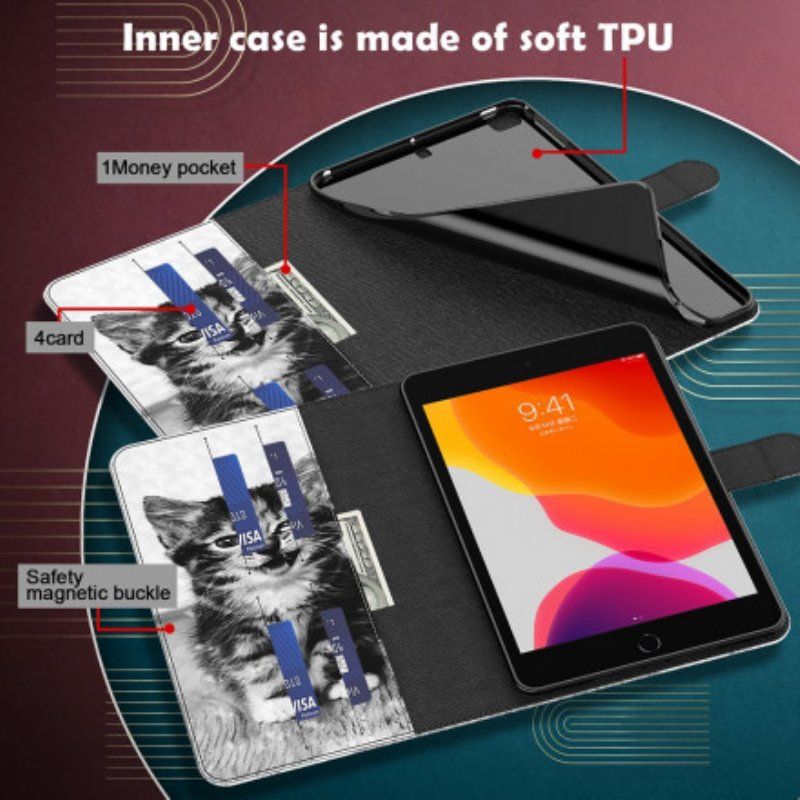 Etui Folio do Samsung Galaxy Tab S8 / Tab S7 Kotek Ze Sztucznej Skóry