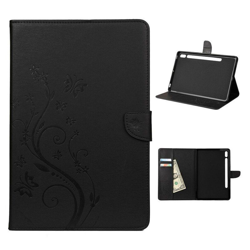 Etui Folio do Samsung Galaxy Tab S8 / Tab S7 Kwiatowe Motyle