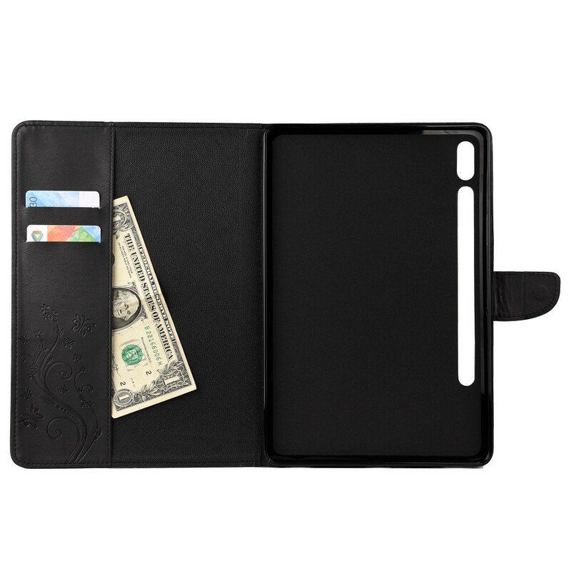 Etui Folio do Samsung Galaxy Tab S8 / Tab S7 Kwiatowe Motyle