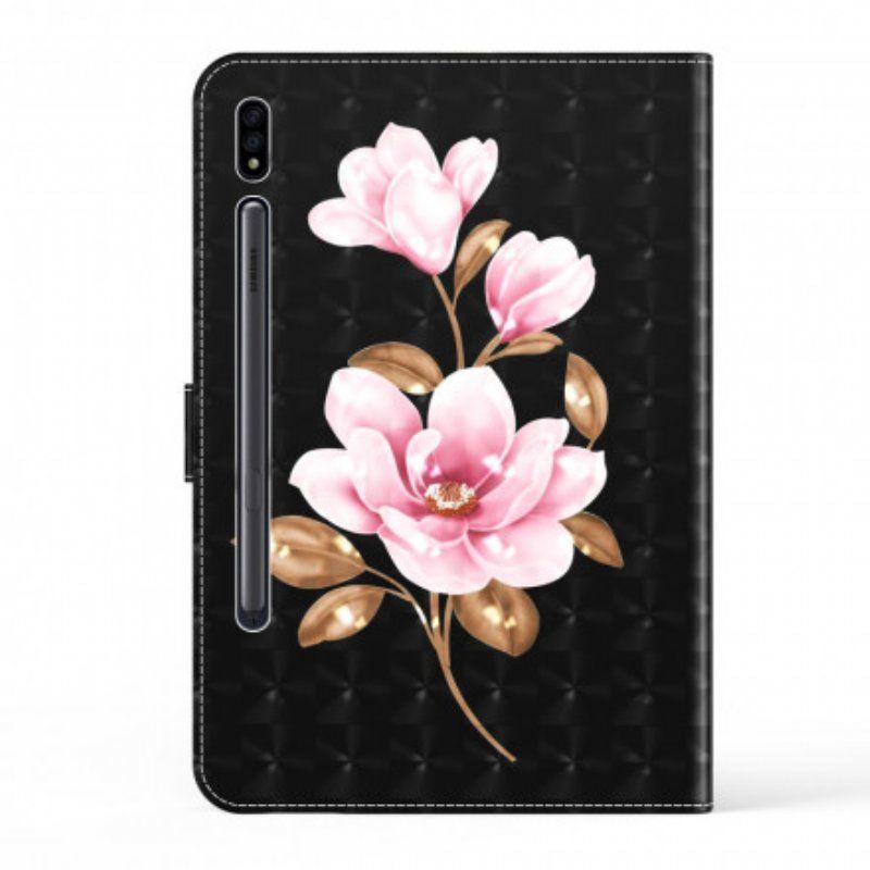 Etui Folio do Samsung Galaxy Tab S8 / Tab S7 Sztuczne Skórzane Kwiaty Drzewa