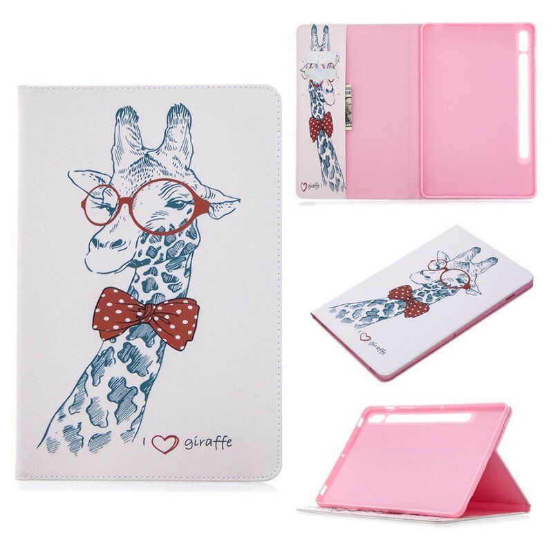 Etui Folio do Samsung Galaxy Tab S8 / Tab S7 Wzór Wydruku Żyrafy