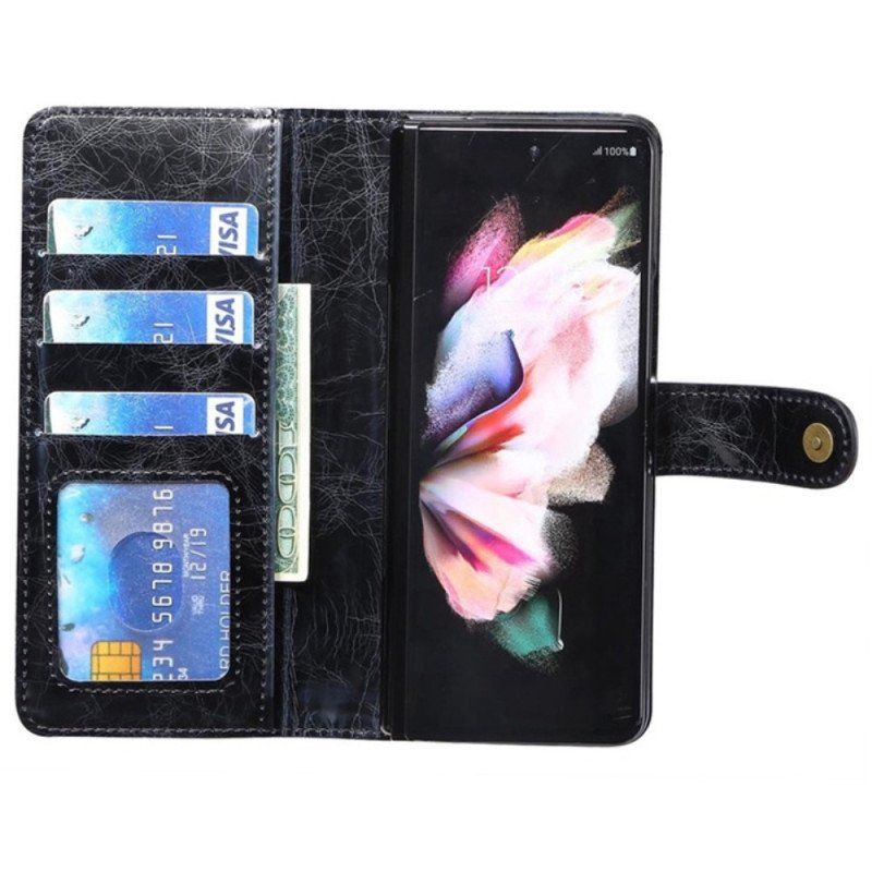 Etui Folio do Samsung Galaxy Z Fold 4 Wielofunkcyjne Kieszenie Ze Sztucznej Skóry