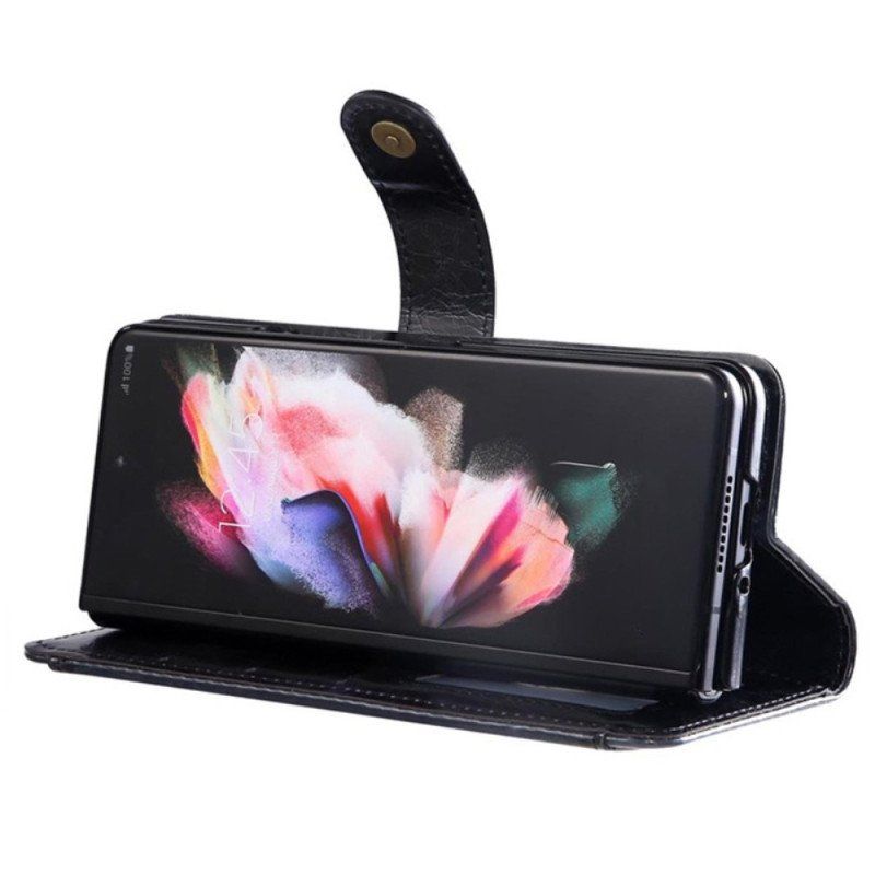 Etui Folio do Samsung Galaxy Z Fold 4 Wielofunkcyjne Kieszenie Ze Sztucznej Skóry