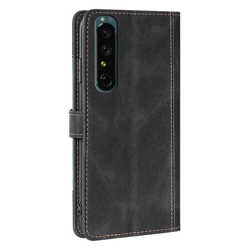 Etui Folio do Sony Xperia 1 IV Dwukolorowy Kwiatowy