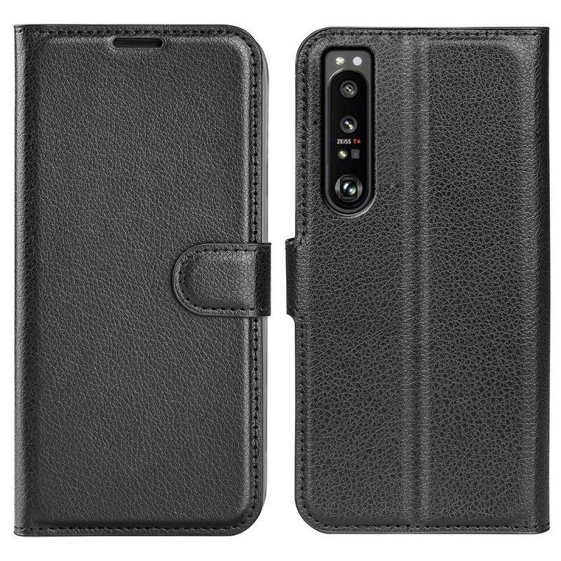 Etui Folio do Sony Xperia 1 IV Klasyczne Liczi