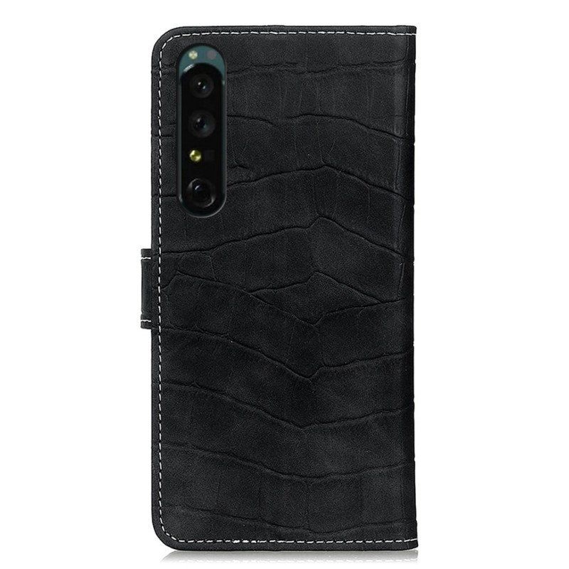 Etui Folio do Sony Xperia 1 IV Krokodyl