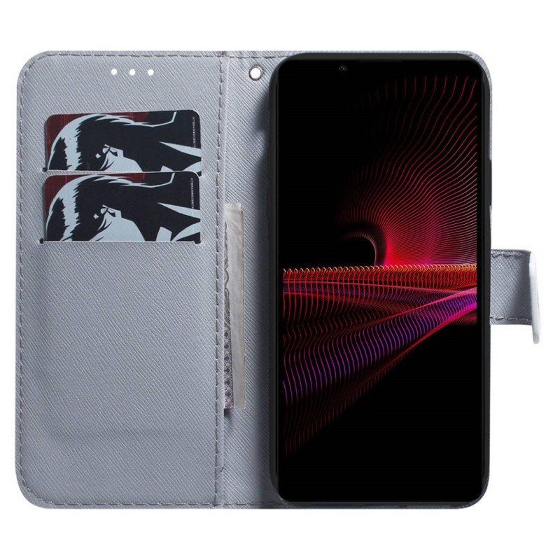 Etui Folio do Sony Xperia 1 IV Malowanie Sów