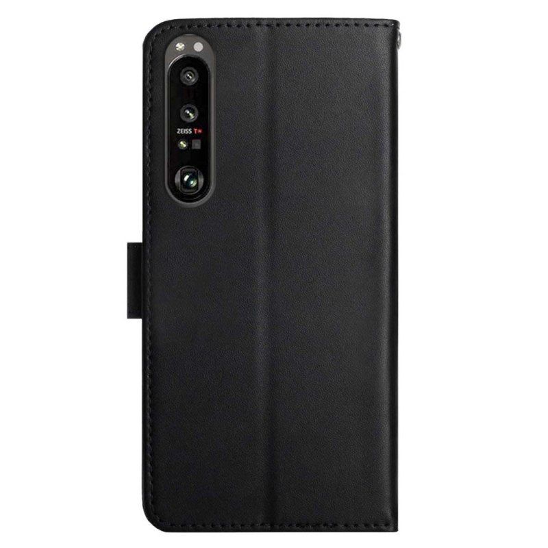 Etui Folio do Sony Xperia 1 IV Prawdziwa Skóra Nappa