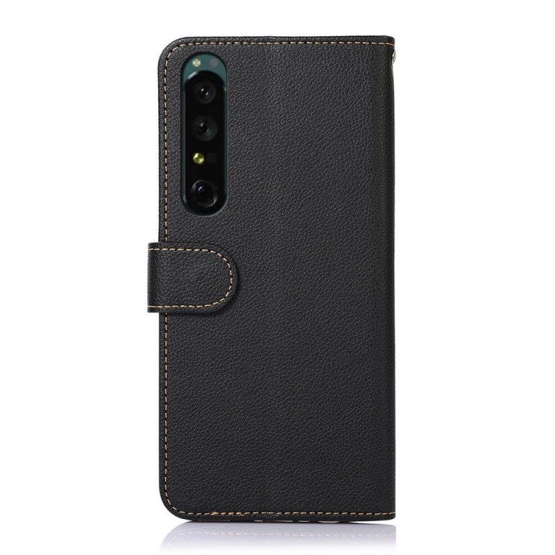 Etui Folio do Sony Xperia 1 IV Rfid W Stylu Liczi