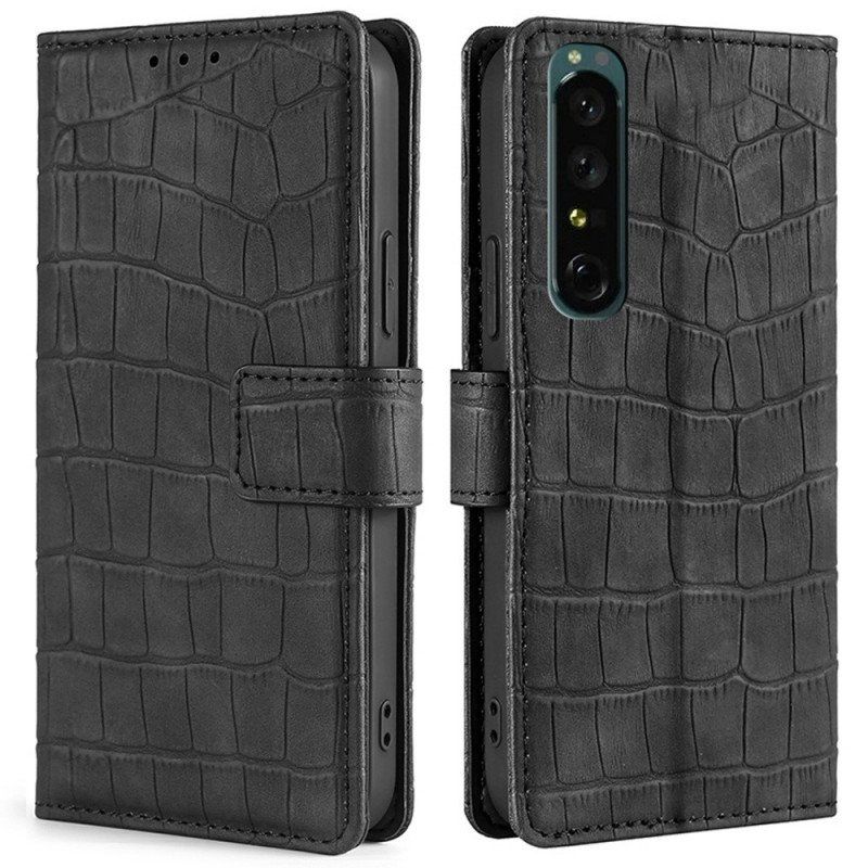 Etui Folio do Sony Xperia 1 IV Styl Krokodyla