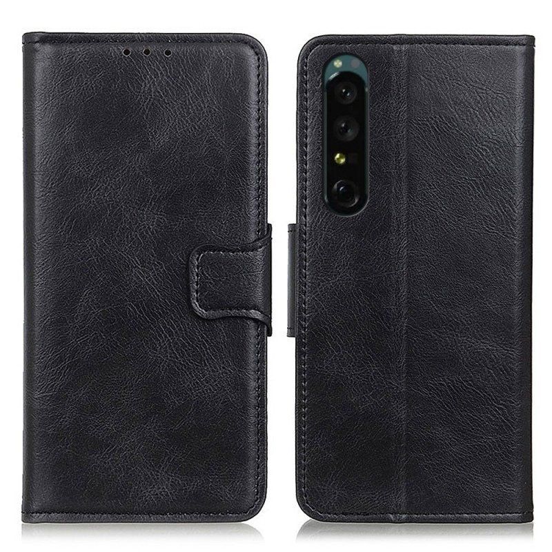 Etui Folio do Sony Xperia 1 IV Stylowe Skórzane Zapięcie Dwustronne