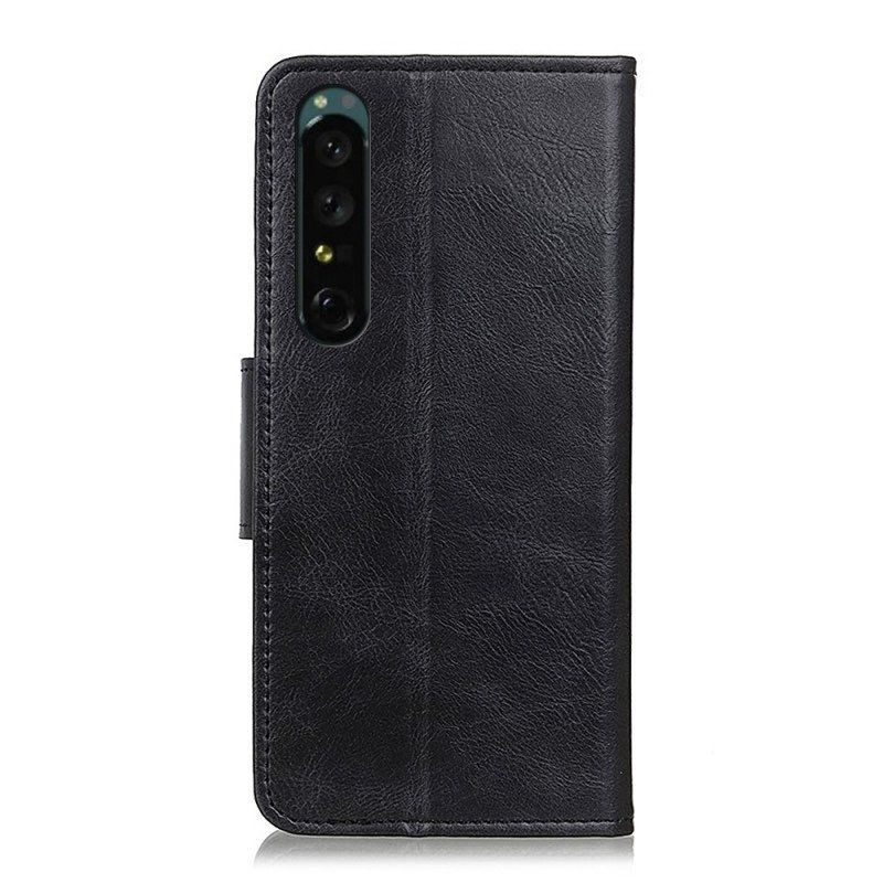 Etui Folio do Sony Xperia 1 IV Stylowe Skórzane Zapięcie Dwustronne