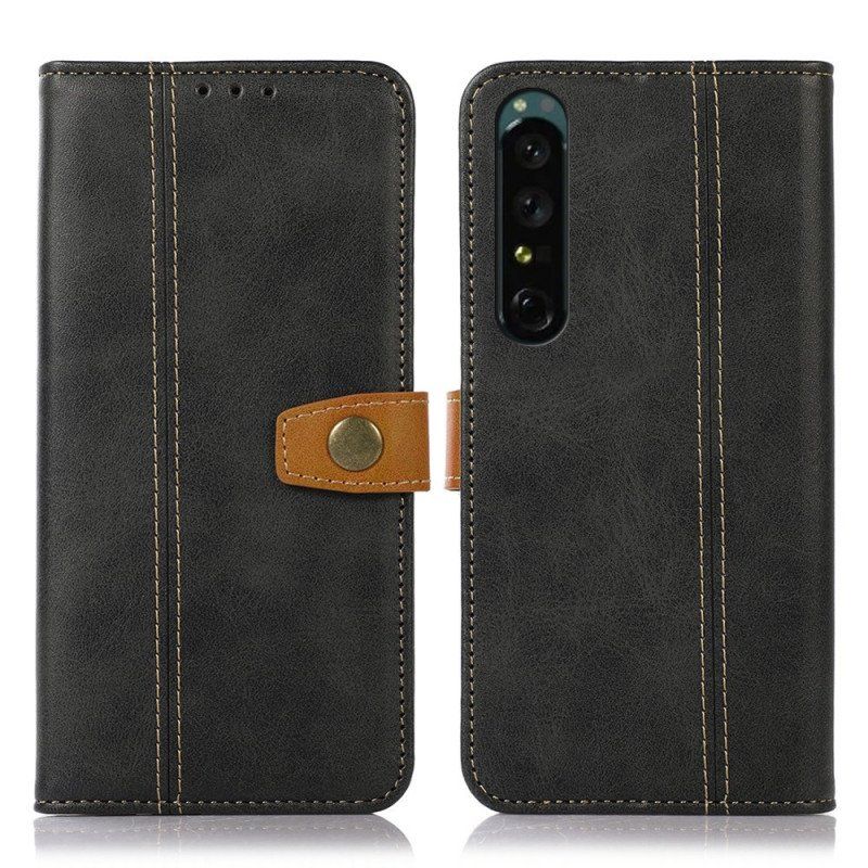 Etui Folio do Sony Xperia 1 IV Taśma Tapicerska