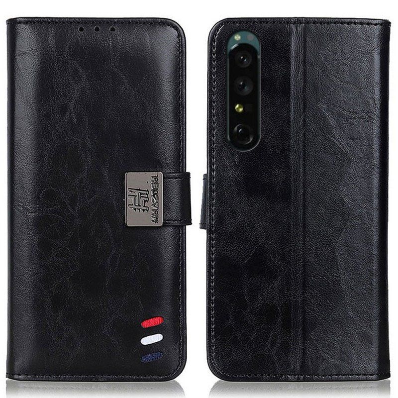 Etui Folio do Sony Xperia 1 IV Trójkolorowe Srebrne Zapięcie