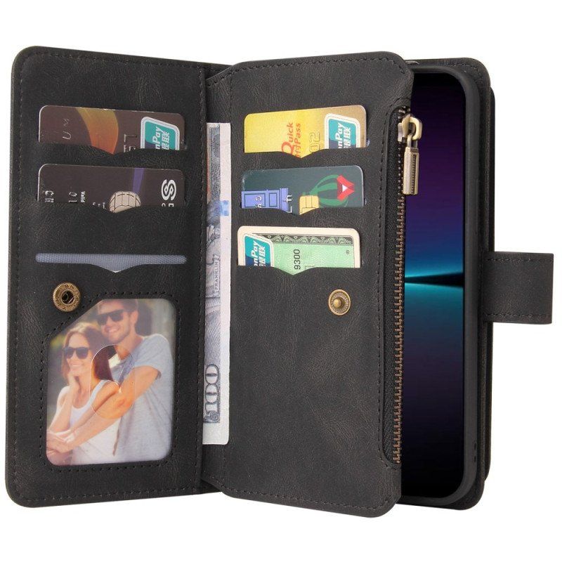 Etui Folio do Sony Xperia 1 IV Wielofunkcyjny Uchwyt Na Karty