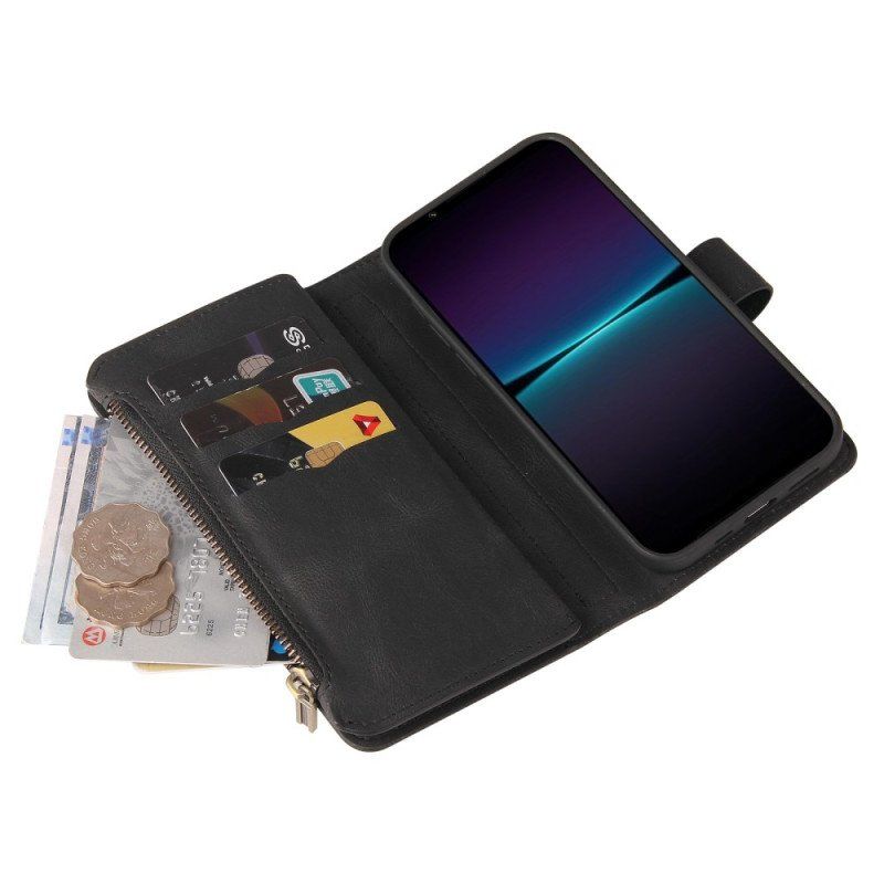 Etui Folio do Sony Xperia 1 IV Wielofunkcyjny Uchwyt Na Karty