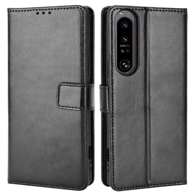 Etui Folio do Sony Xperia 1 IV z Łańcuch Błyszczący Pasek