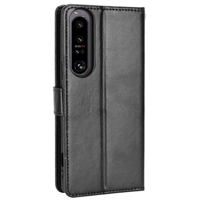 Etui Folio do Sony Xperia 1 IV z Łańcuch Błyszczący Pasek