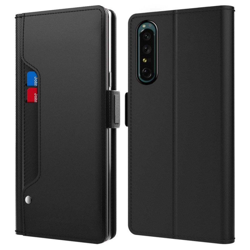 Etui Folio do Sony Xperia 1 IV Zdejmowane Lusterko I Uchwyt Na Kartę