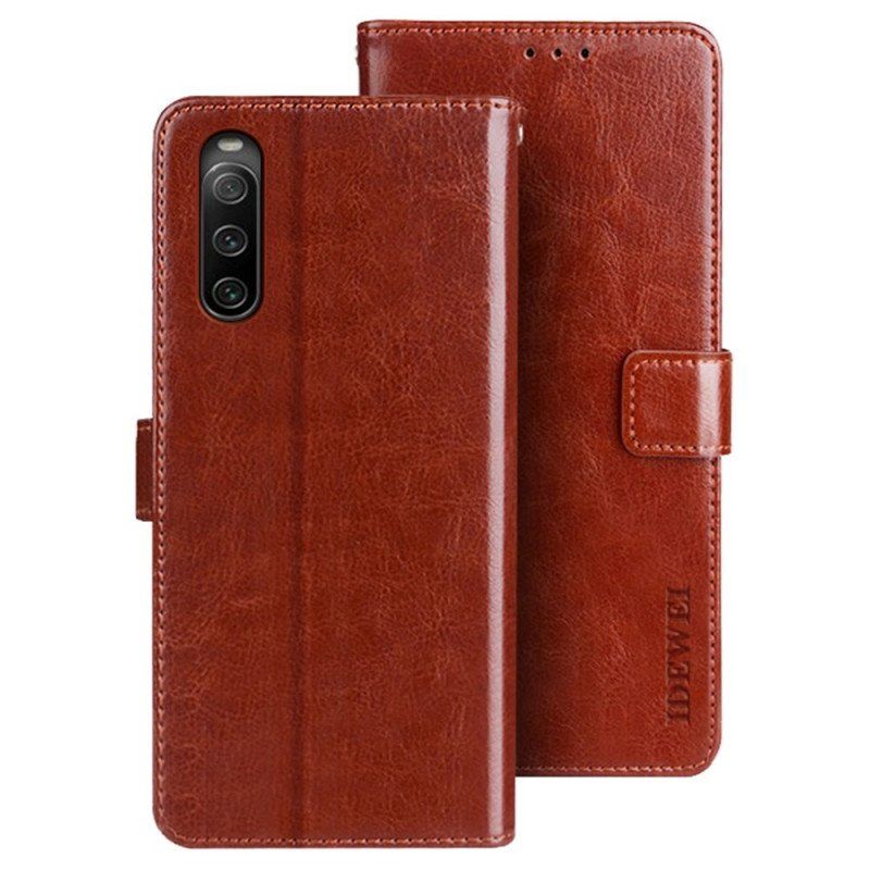 Etui Folio do Sony Xperia 10 IV Imitacja Skóry Idewei