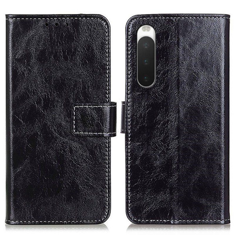 Etui Folio do Sony Xperia 10 IV Lakierowana Ze Szwami