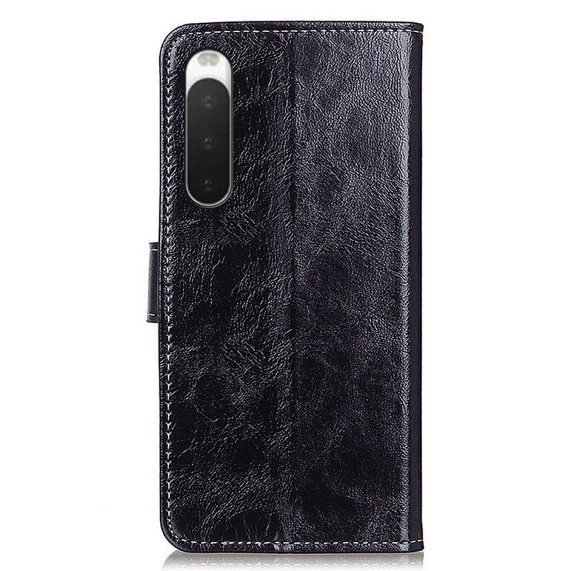 Etui Folio do Sony Xperia 10 IV Lakierowana Ze Szwami