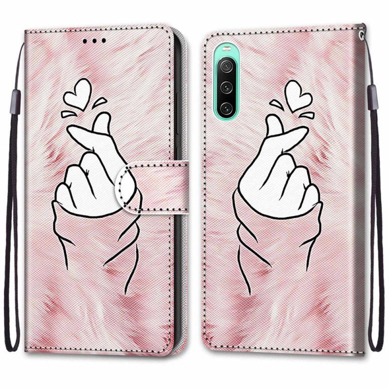 Etui Folio do Sony Xperia 10 IV Serce Palca