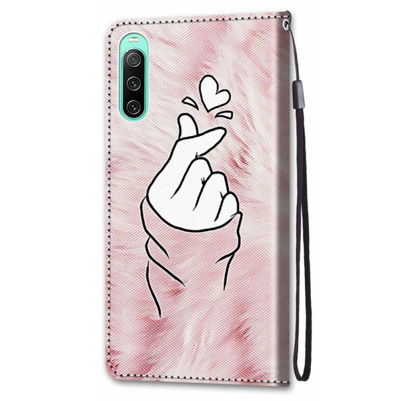 Etui Folio do Sony Xperia 10 IV Serce Palca