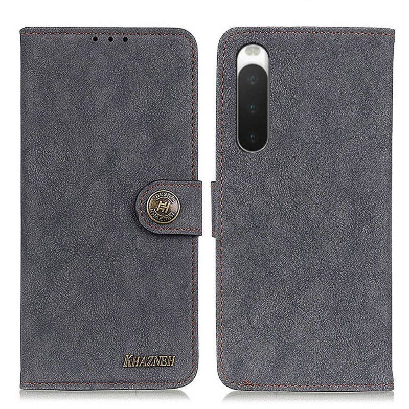 Etui Folio do Sony Xperia 10 IV Skórzana Dwoina Vintage Khazneh