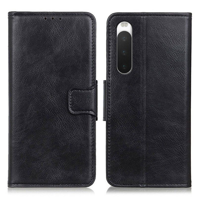 Etui Folio do Sony Xperia 10 IV Stylowe Skórzane Zapięcie Dwustronne