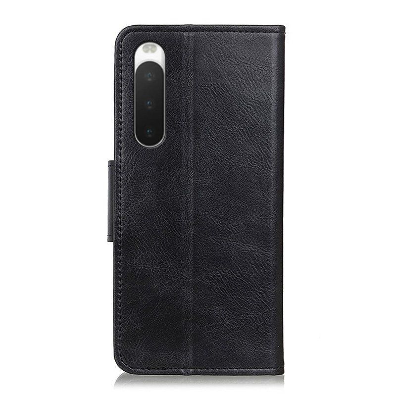 Etui Folio do Sony Xperia 10 IV Stylowe Skórzane Zapięcie Dwustronne