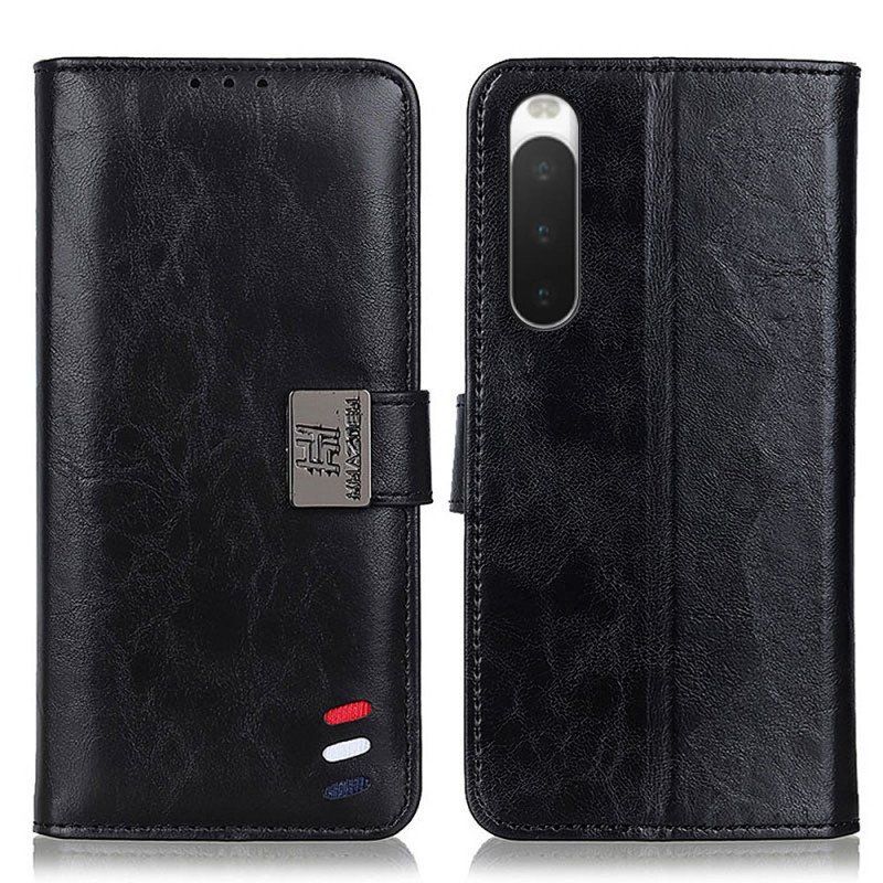 Etui Folio do Sony Xperia 10 IV Trójkolorowe Srebrne Zapięcie