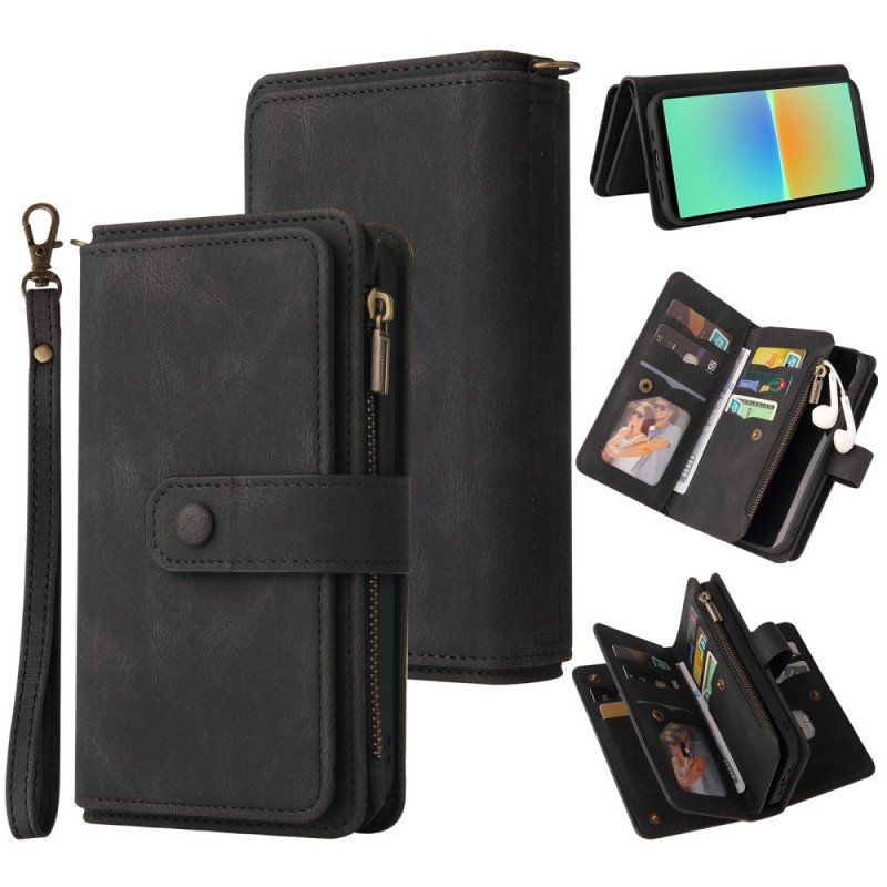 Etui Folio do Sony Xperia 10 IV Wielofunkcyjny Uchwyt Na Karty