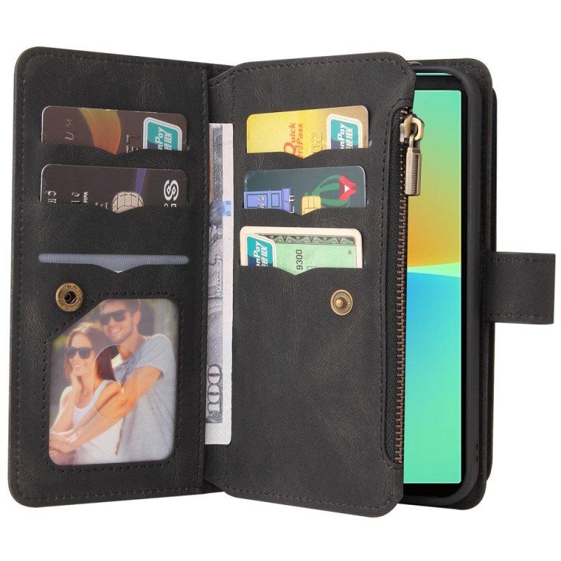 Etui Folio do Sony Xperia 10 IV Wielofunkcyjny Uchwyt Na Karty