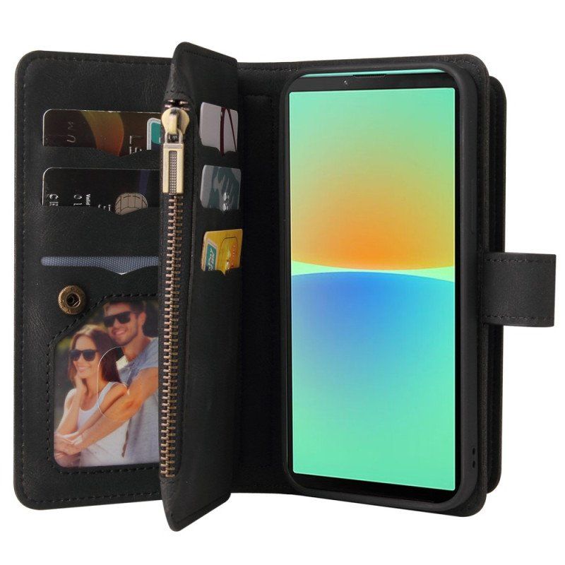 Etui Folio do Sony Xperia 10 IV Wielofunkcyjny Uchwyt Na Karty