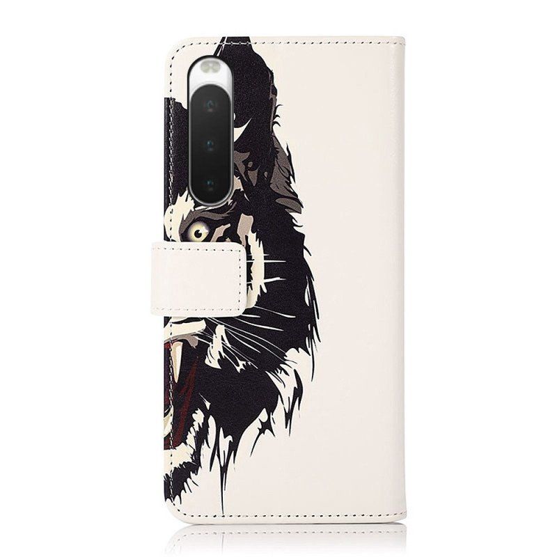 Etui Folio do Sony Xperia 10 IV Zaciekły Tygrys