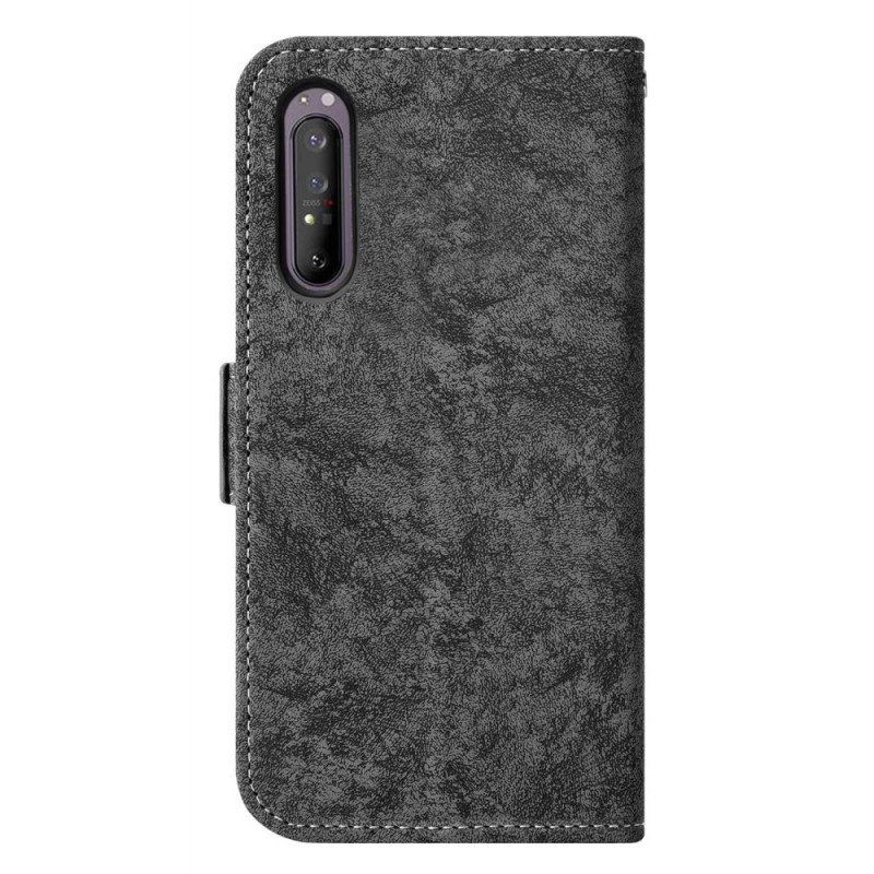 Etui Folio do Sony Xperia 5 IV Obrotowy Uchwyt Na Karty W Stylu Vintage