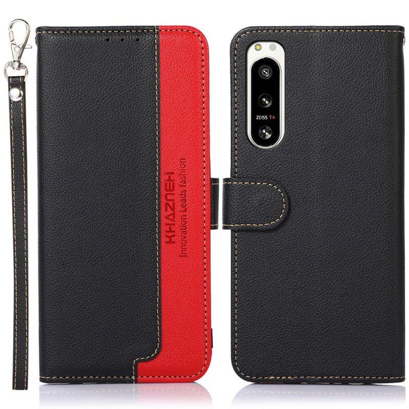 Etui Folio do Sony Xperia 5 IV Rfid Khazneh W Stylu Liczi